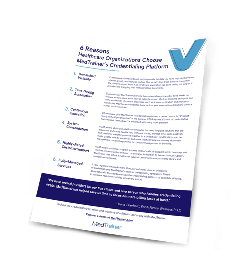 6 reasons to partner with MedTrainer on Credentialing