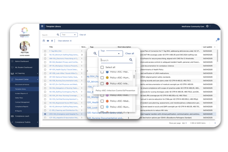 MedTrainer Offers 2,200+ Expert-Drafted Policy Templates
